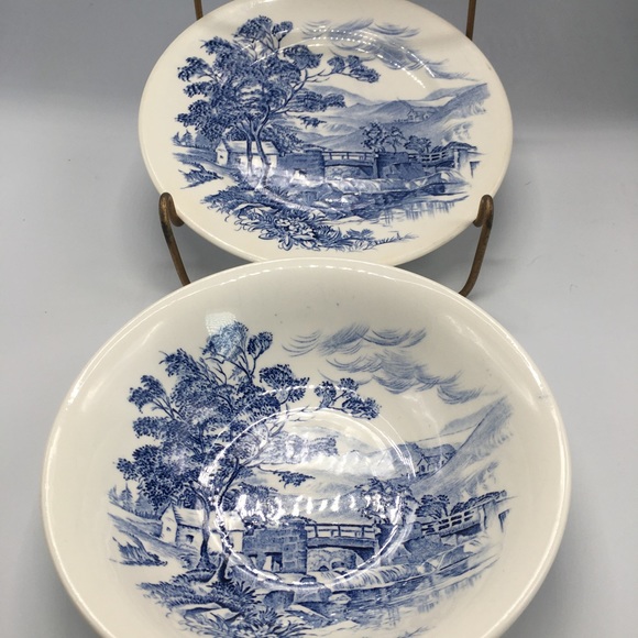 2 VTG Wedgewood, England Countryside Pattern Serving Bowl & Plate. Signed… - Picture 1 of 8